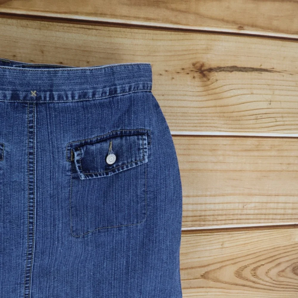 Gap Kids Jean Skort Womens Sz‎ 14 Blue Medium Wash Denim Pockets Built In Shorts